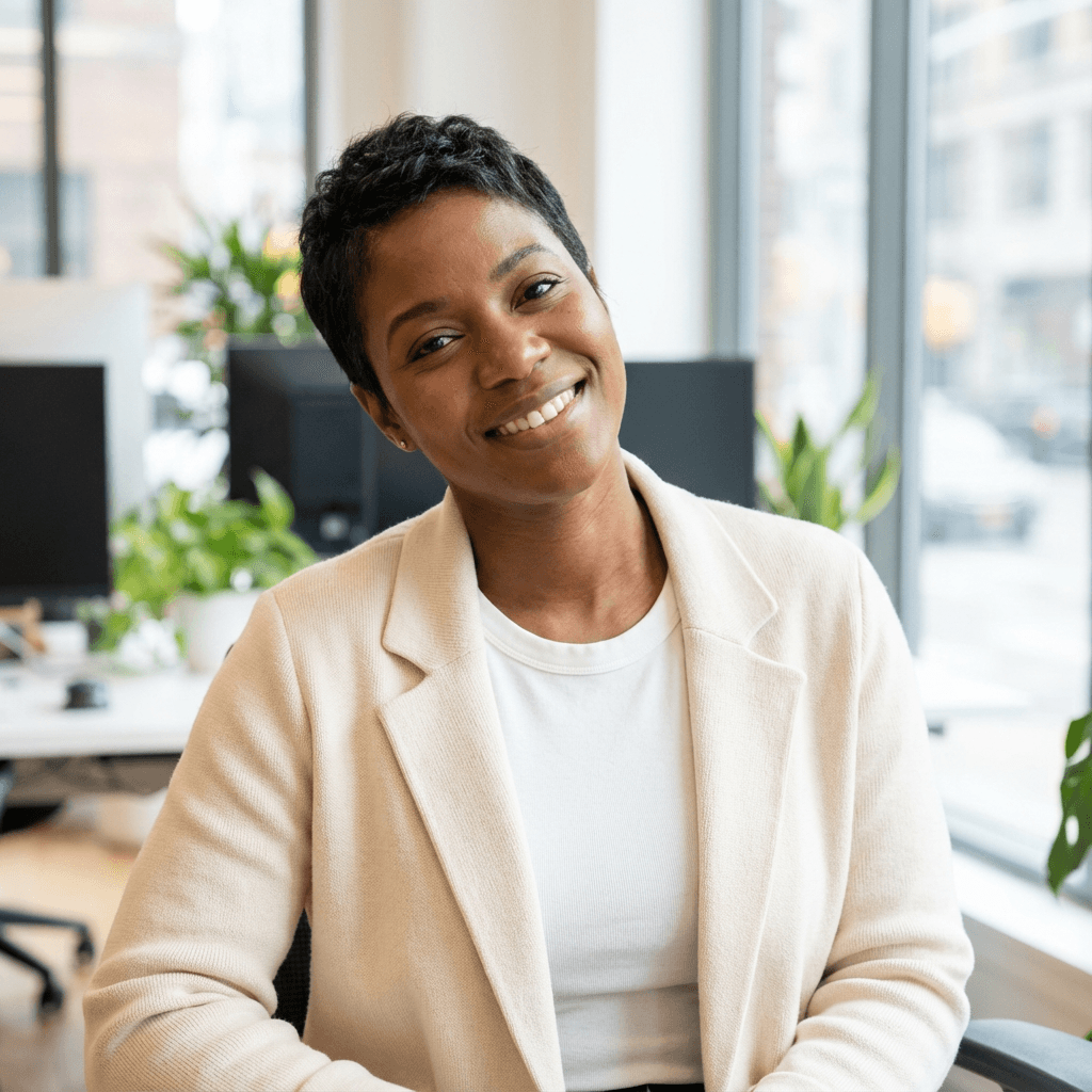 Amara Okafor smiling confidently