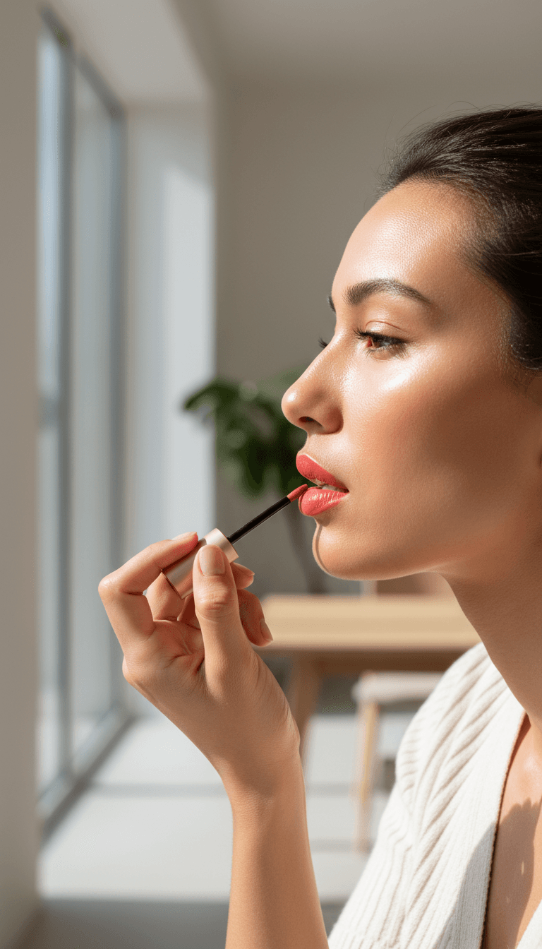Applying lip color
